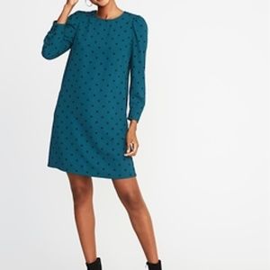 Brand New Green with black polka dot dress.